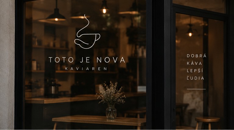 Logo on the cafe shop window